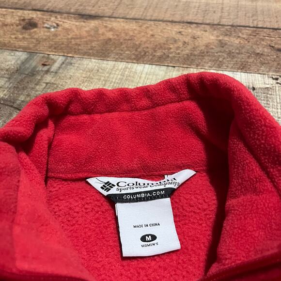 Columbia Wmn's Red Fleece UGA Georgia Dawgs Zipped Pockets Full Zip Jacket Sz M - Picture 3 of 5